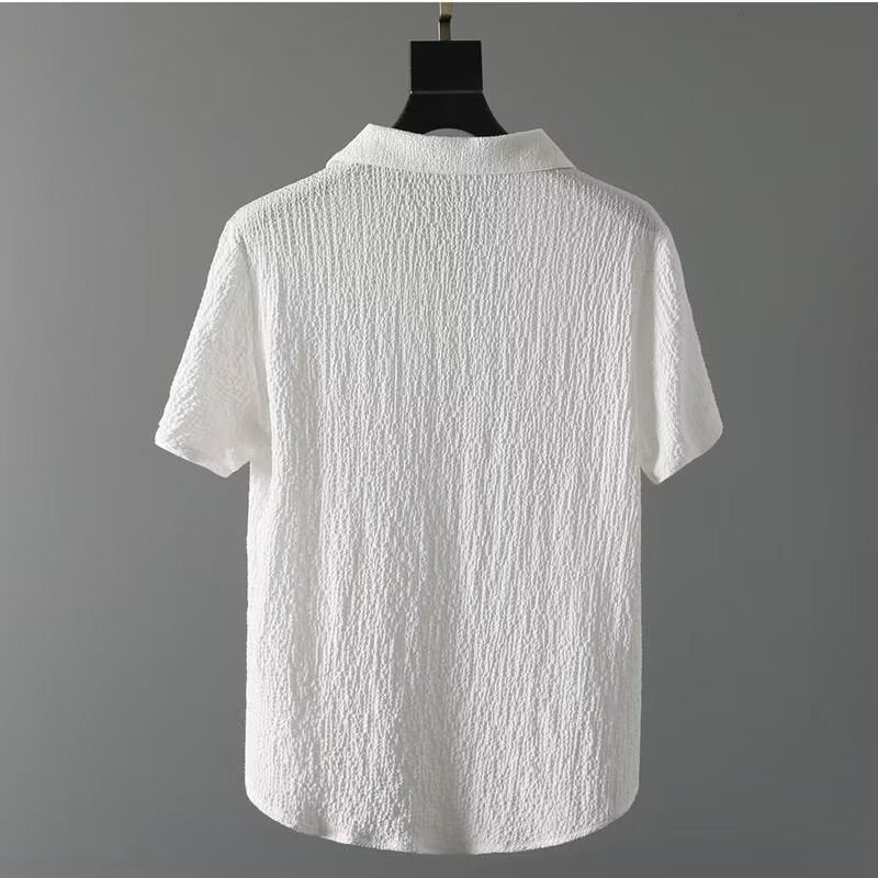 Men's Casual Ice Silk Linen Matching Set | Ultra-Thin Short-Sleeve Two-Piece Outfit