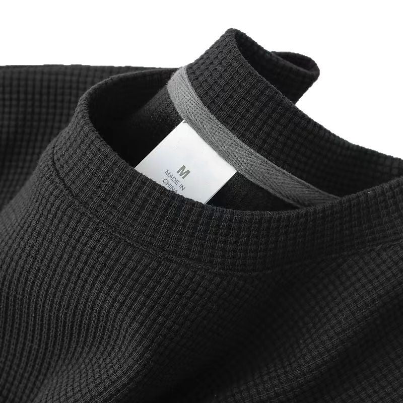 Men's Premium Waffle-Knit Round Neck T-Shirt | Summer Short Sleeve Streetwear Top